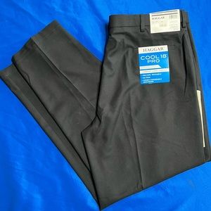 Haggar Cool 18 Pro Classic Fit Flat Front Shirt Gripper Black Pant | Sz 40x32